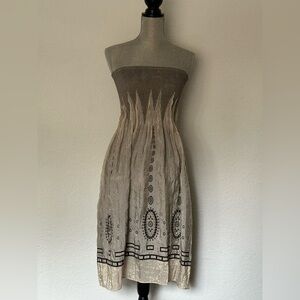 Lapis women’s OS fits most strapless tube top dress beige and black